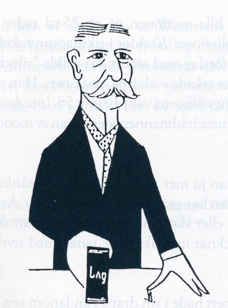 Rådmannen Axel Westman (karikatyr av Victor Berglund).