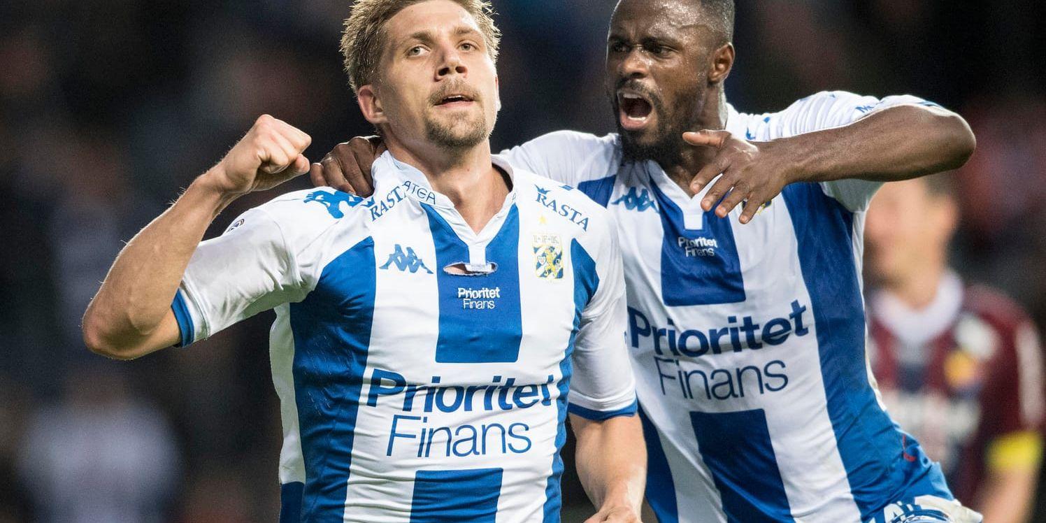 Mikael Boman efter att ha gjort mål för IFK Göteborg mot Djurgården 2017. Arkivbild.