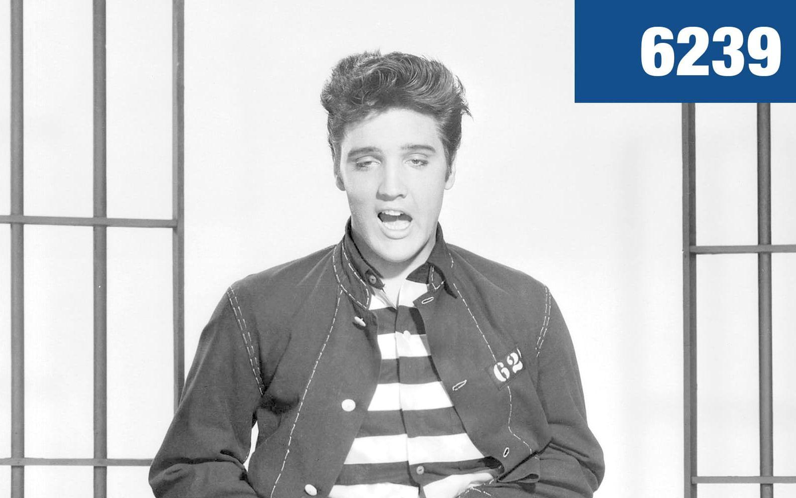6239. Numret som Elvis rollfigur tilldelas av fängelset i filmen ”Jailhouse rock” från 1957. Foto: Stella Pictures