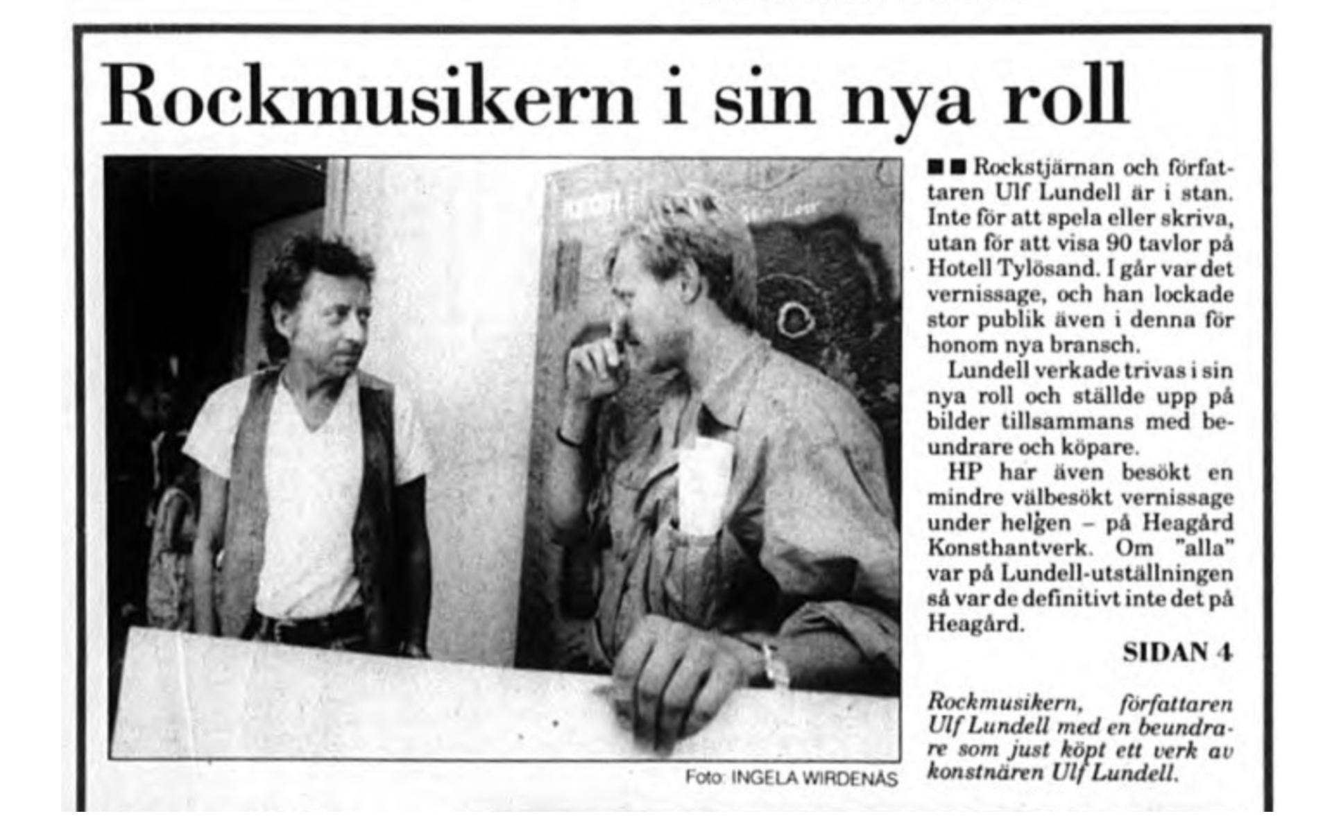 Med 90-talet kom också populärkonsten till Tylösand. Ulf Lundell var en av utställarna 1992.