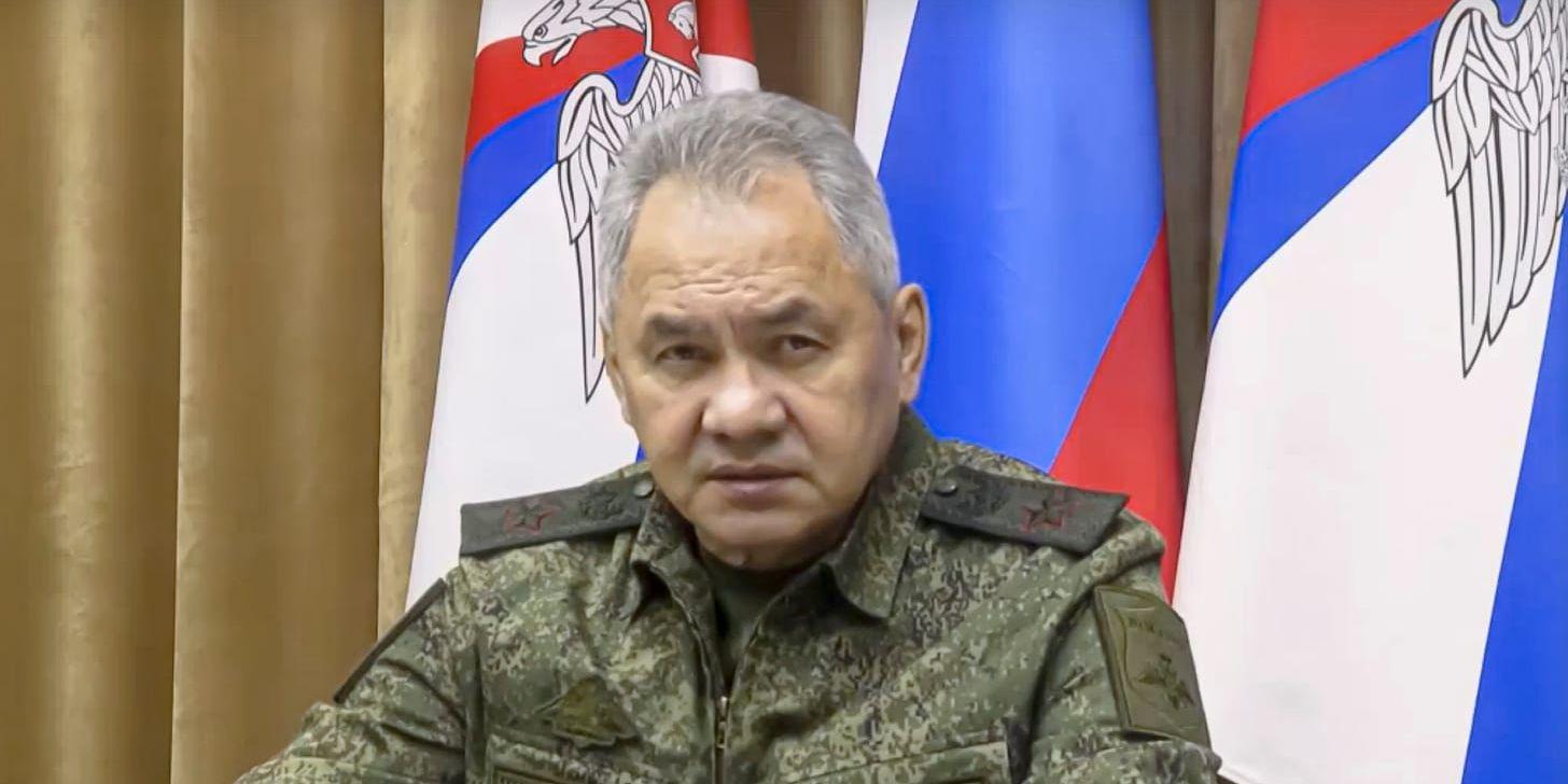 Retirerar. Rysslands försvarsminister Sergej Sjojgu meddelade i veckan att de ryska styrkorna drar sig tillbaka från Cherson i södra Ukraina.
