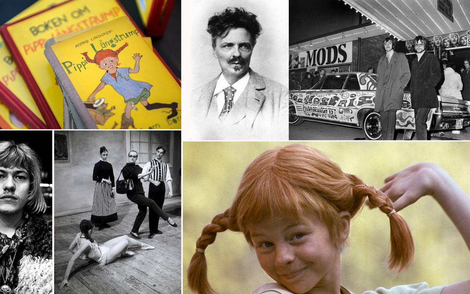 Pippi Långstrump, August Strindbergs verk, filmen "Dom kallar oss mods" och Birgit Cullbergs dansverk "Fröken Julie" finns med i kulturkanonen. 