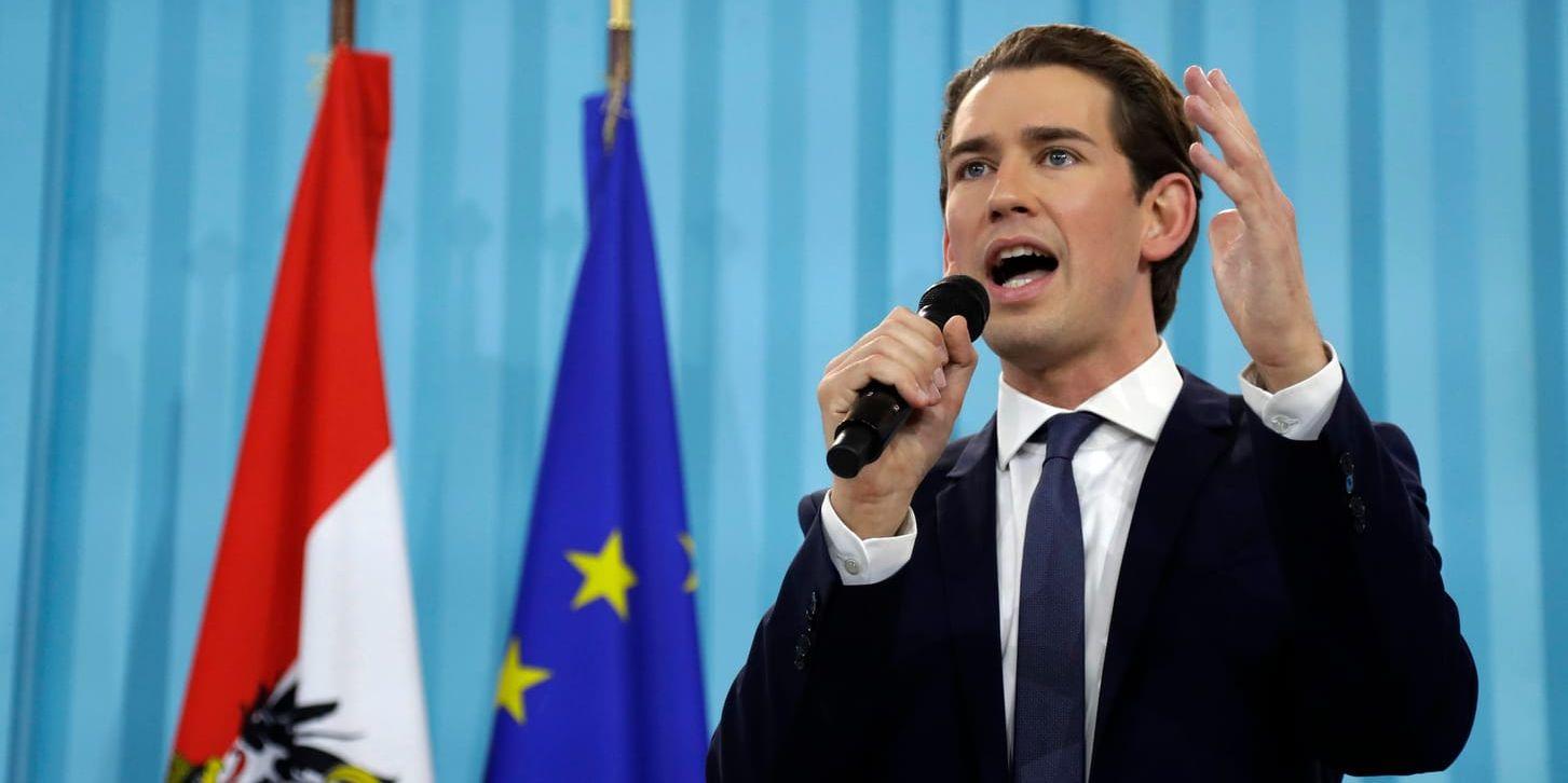 Sebastian Kurz, sannolikt Österrikes näste förbundskansler, på ÖVP:s valvaka.