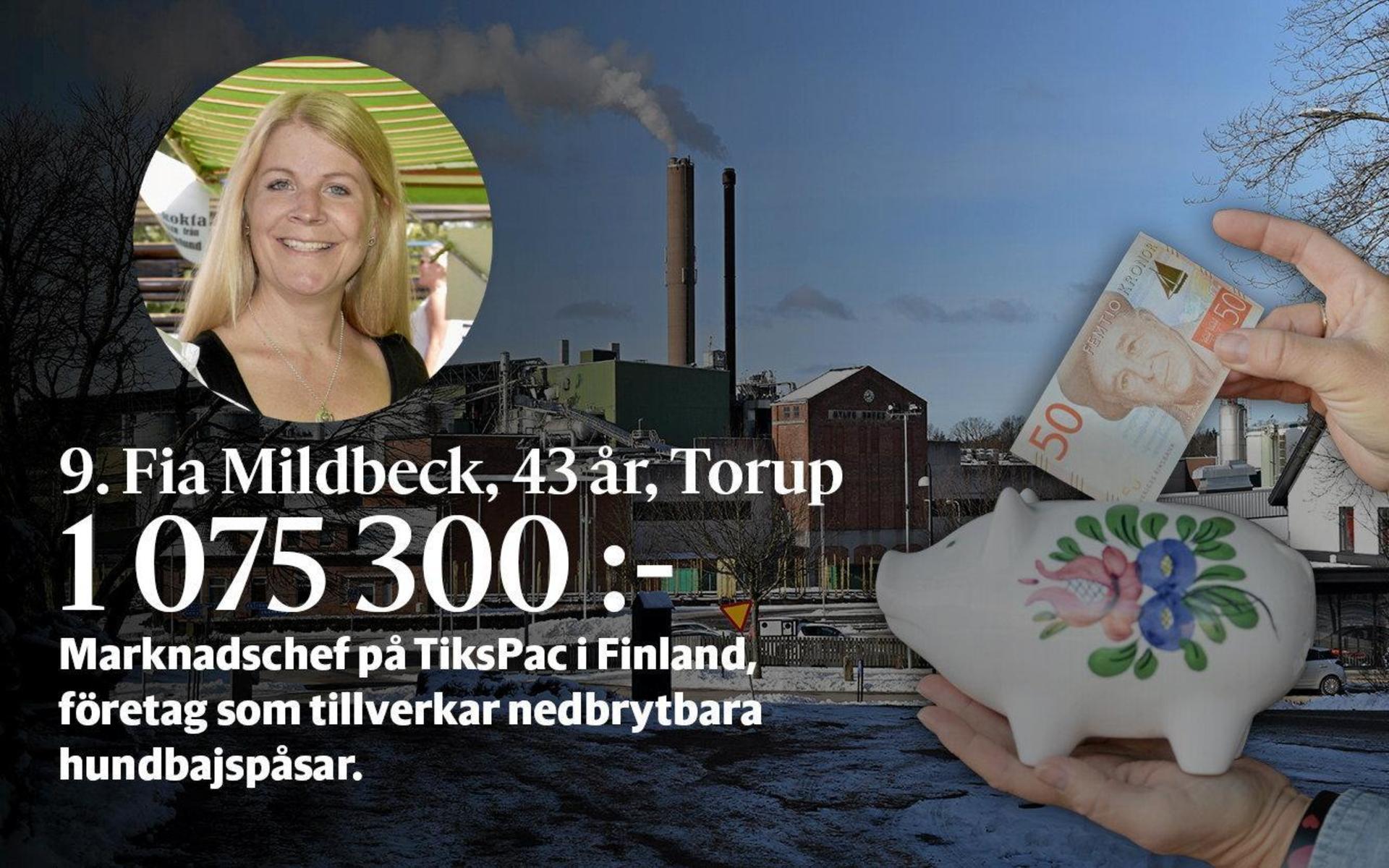 9. Fia Mildbeck är marknadschef på TiksPac i Finland, ett företag som tillverkar nedbrytbara hundbajspåsar.