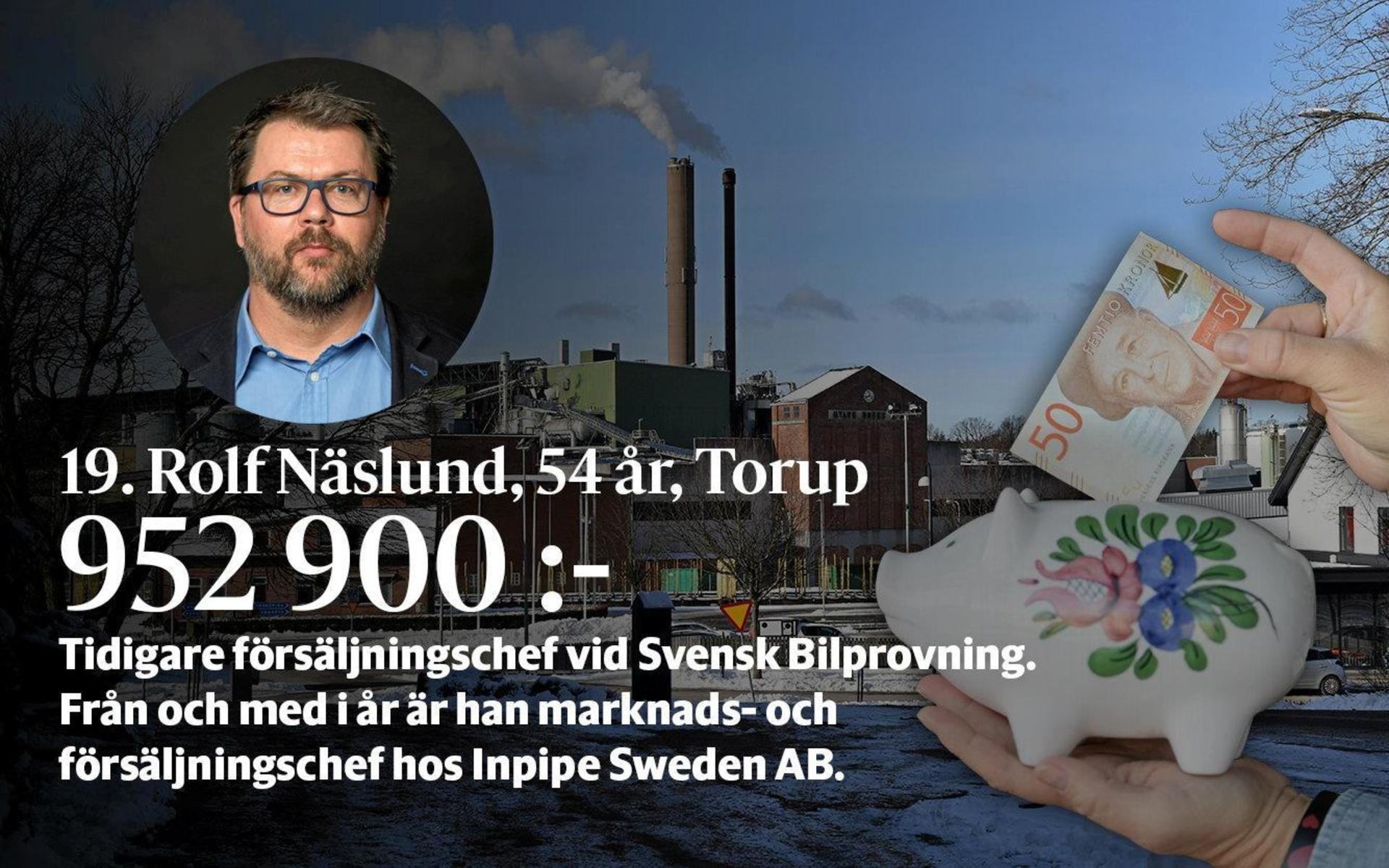 19. Rolf Näslund är han marknads- och försäljningschef hos Inpipe Sweden AB från och med i år. Innan dess var han försäljningschef vid Svensk Bilprovning.