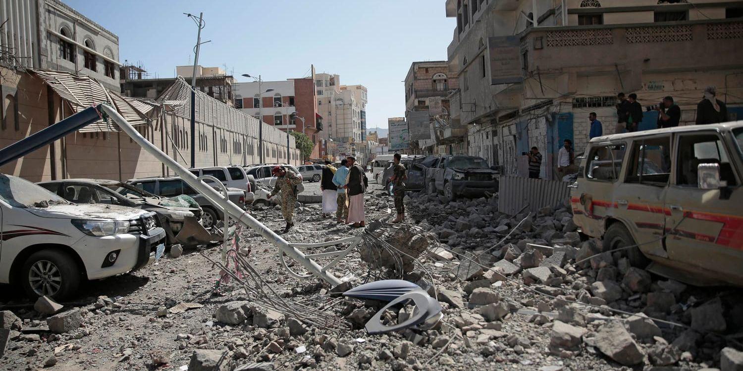 Jemens huvudstad Saana har bombats i konflikten mellan rebeller och den saudiskledda militäralliansen som står på regeringens sida i kriget. Bilden är från 7 maj i år.