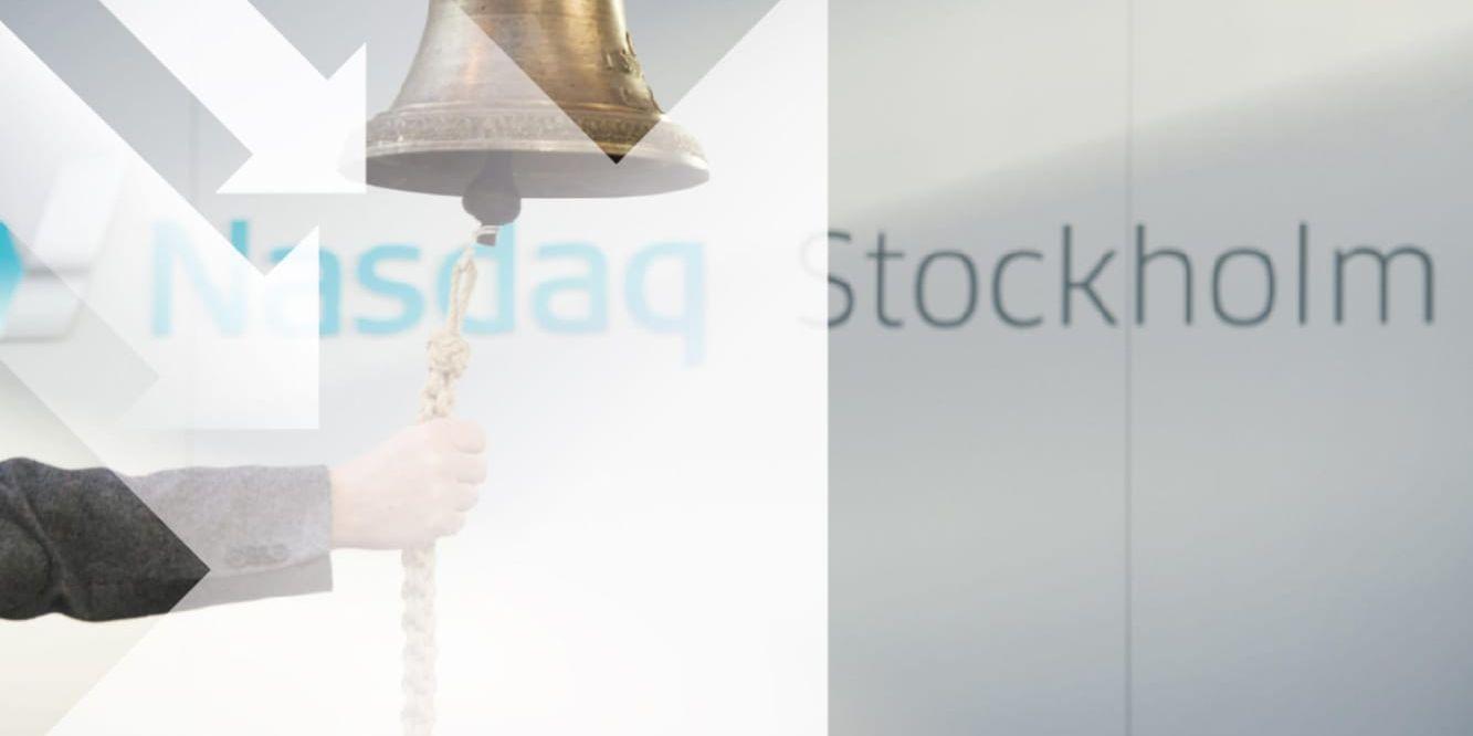 Börsen sjönk efter Riksbankens besked. Bildmontage.