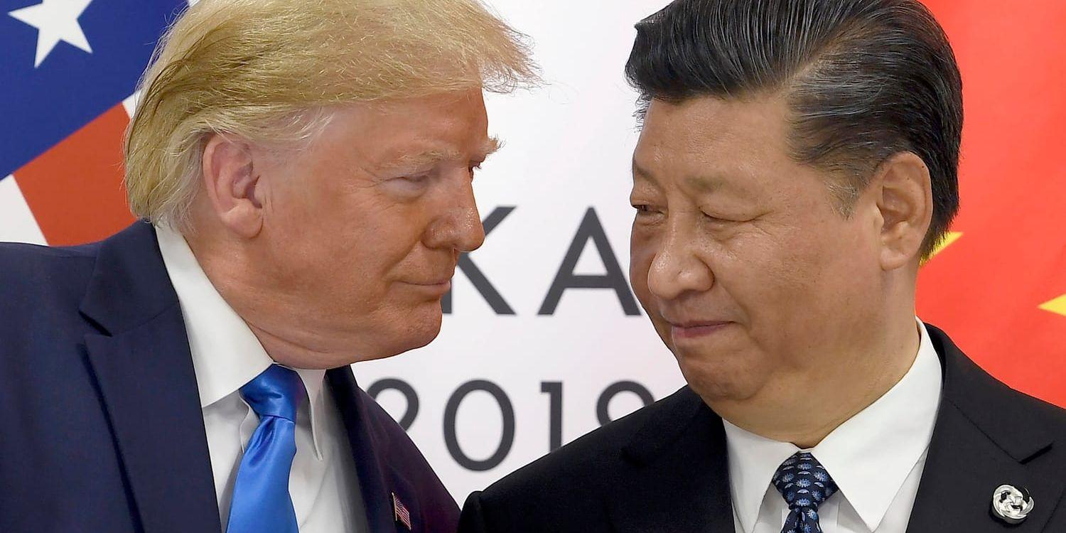 USA:s president Donald Trump och hans kinesiske kollega Xi Jinping vid G20-mötet i Osaka i Japan.