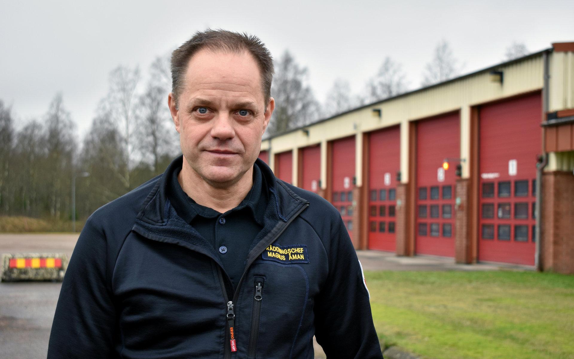 Magnus Åman, räddningschef i Hylte, deltog i släckningsarbetet.