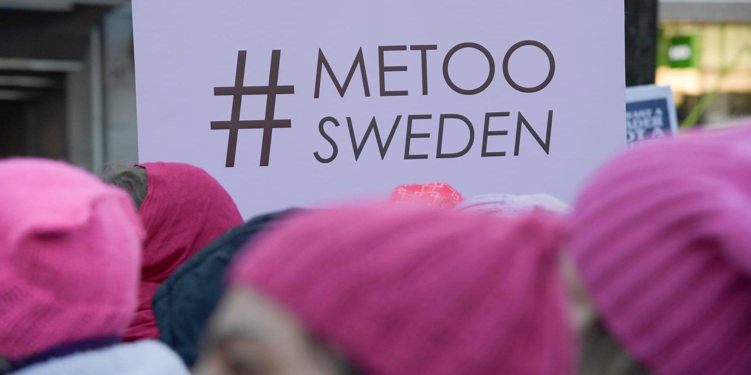 Women's March i Stockholm den 21 januari. Arkivbild.