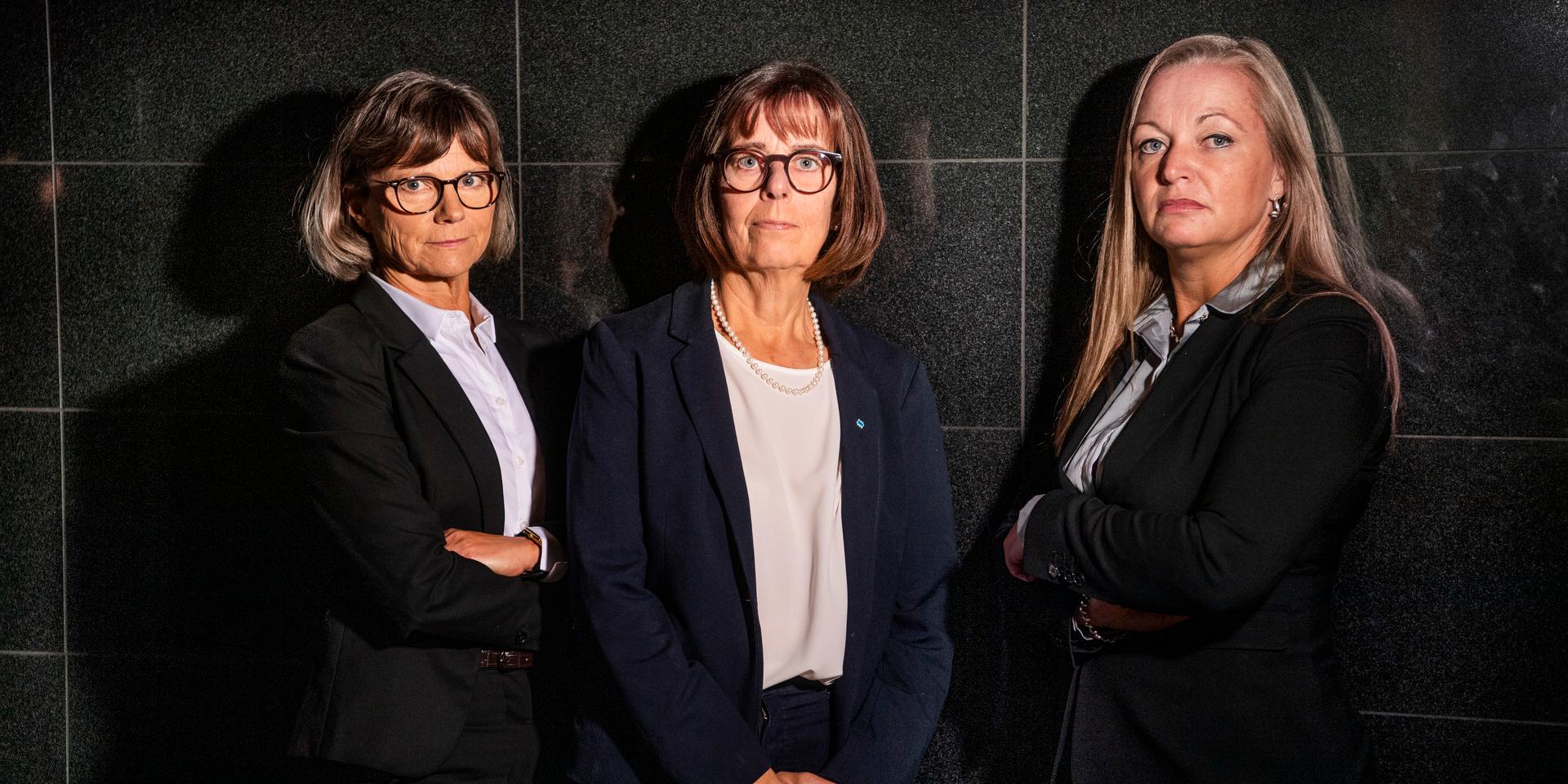 Catharina Rydberg Lilja, Monica Karlsson och Jennie Vidal har tidigare alla varit starka chefer inom Halmstads kommun. De menar nu att kommunen försöker smutskasta dem i efterhand. 