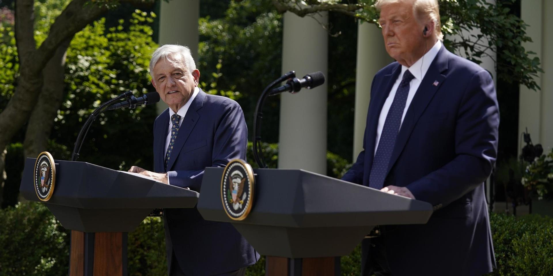 Mexikos president Andrés Manuel López Obrador och USA:s president Donald Trump.