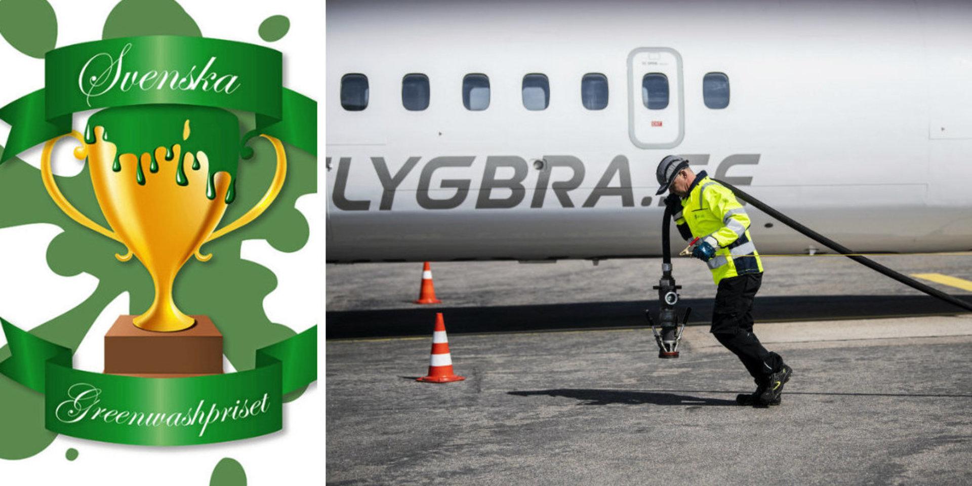 Flygbolaget BRA genomförde nyligen eventet ”Perfect flight” i Halmstad, men anklagas nu av miljöorganisationen Jordens vänner för &quot;grön skönmålning&quot; och nomineras till Svenska Greenwashpriset 2019”.