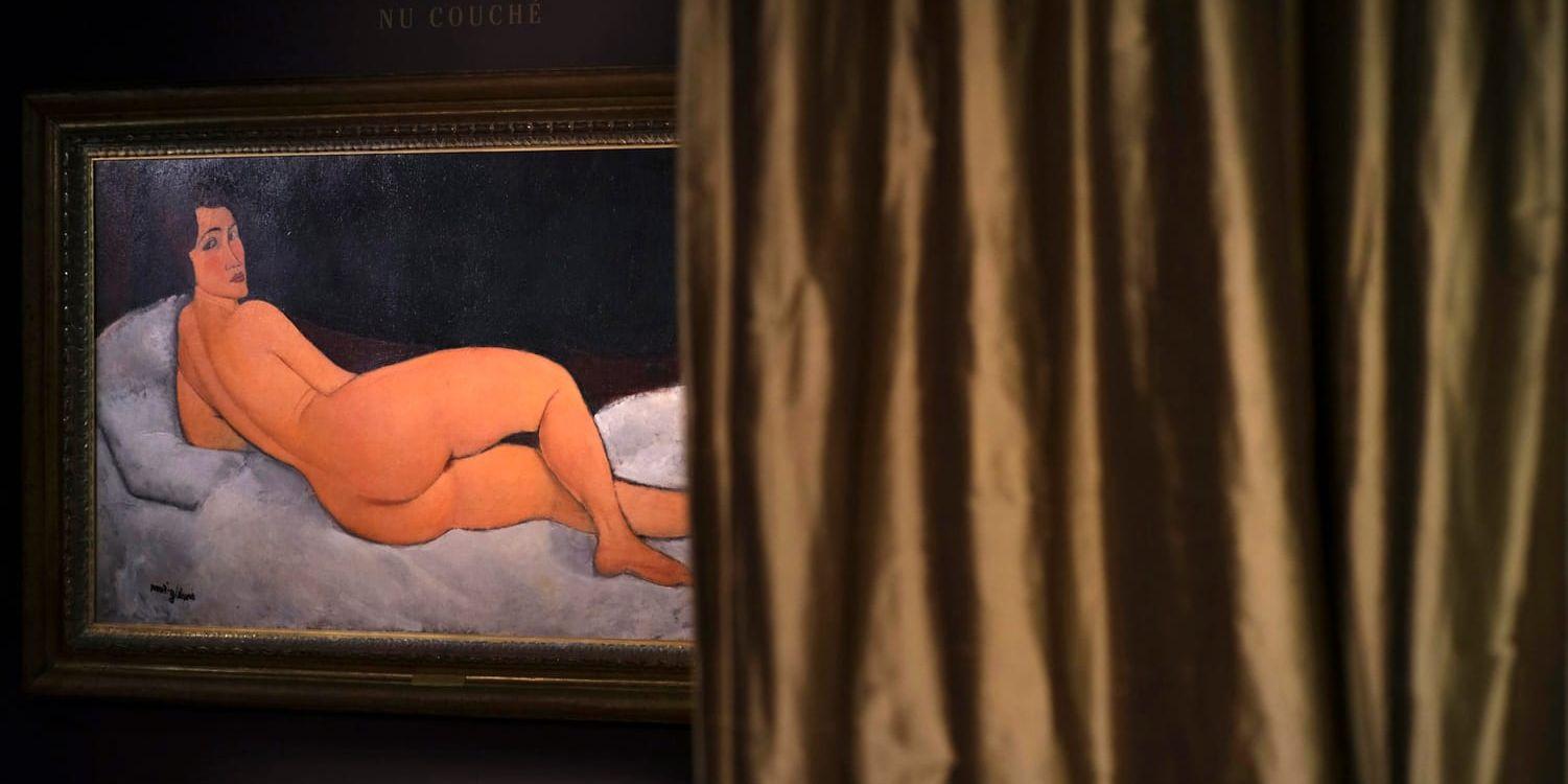 Amedeo Modiglianis "Nu couché" när den visades upp i Hongkong nyligen.