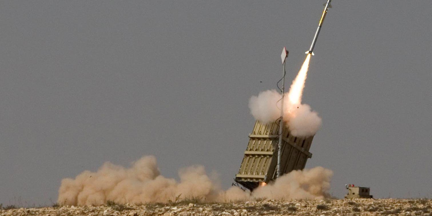 Raketer har skjutits från Gazaremsan mot Tel Aviv. Arkivbild av israeliskt luftvärn.