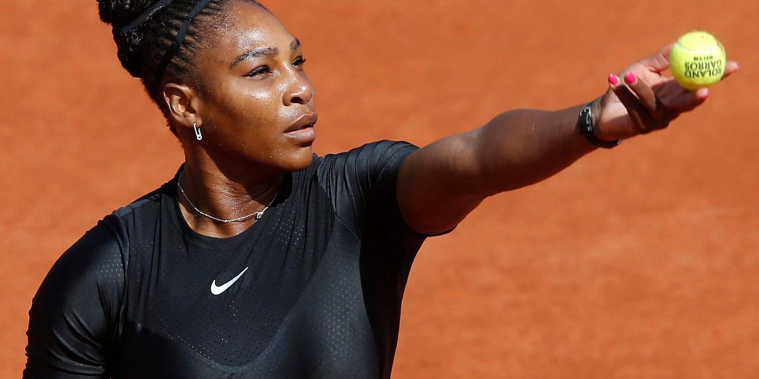 Serena Williams i Franska mästerskapen, där den förra världsettan inte var seedad.