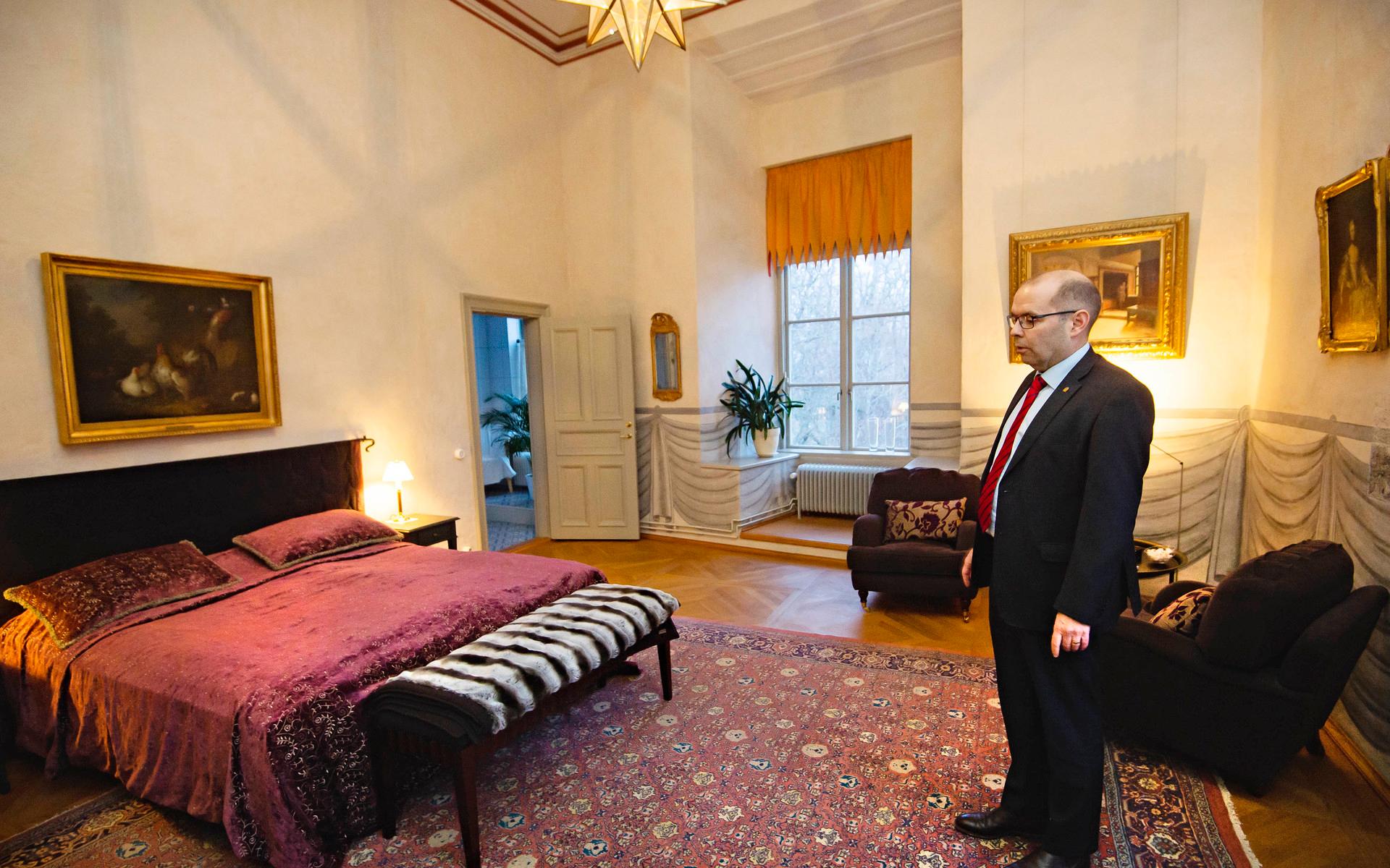 Gästrummet står ständigt reserverat för den kungliga familjen.