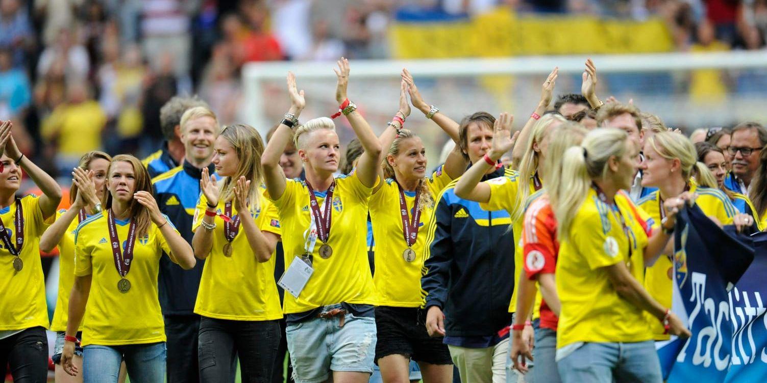 Sverige tog brons på hemma-EM 2013. 2027 kan det bli ett nytt hemmamästerskap. Arkivbild.