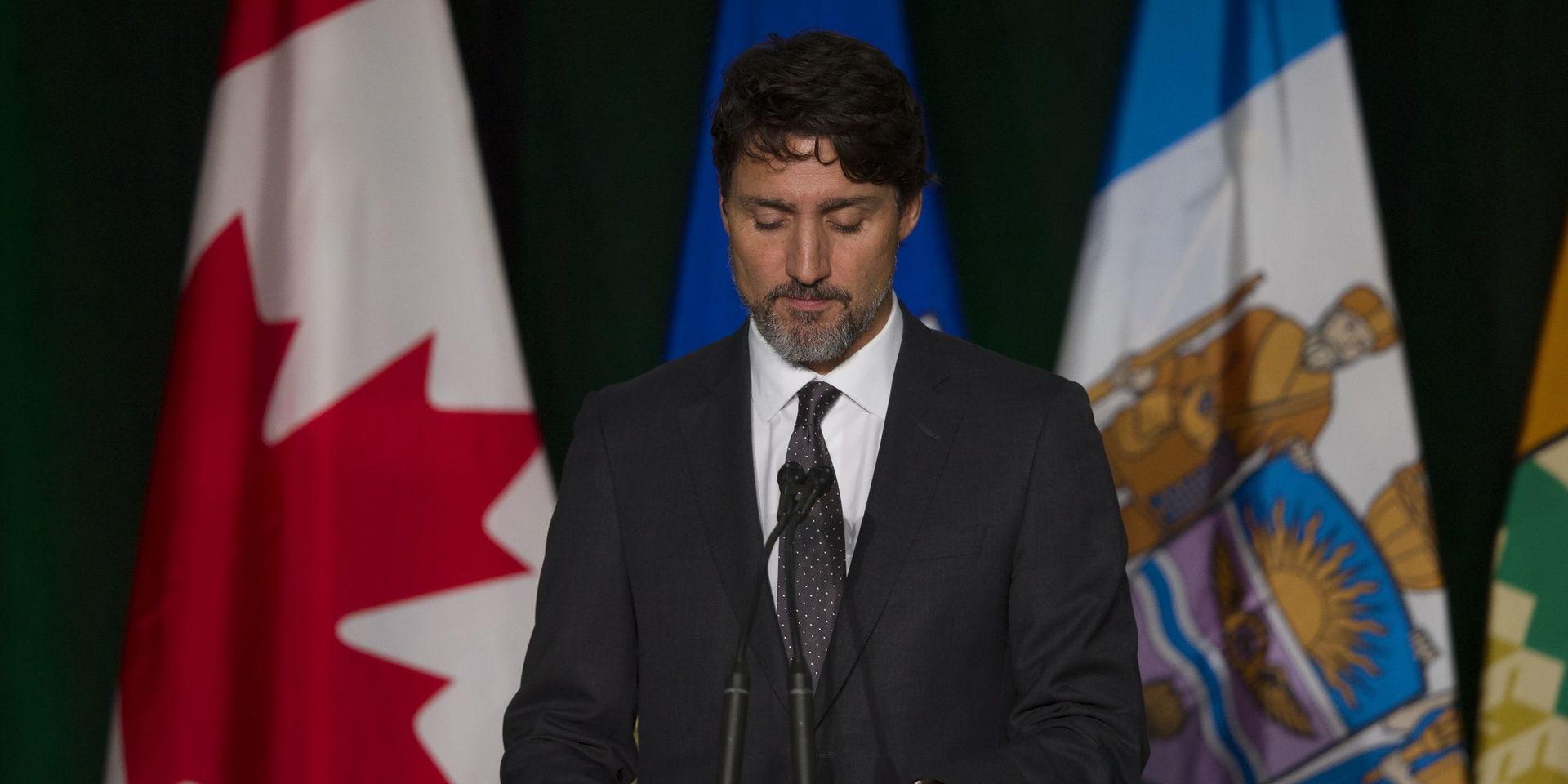 Kanadas premiärminister Justin Trudeau vid en annan presskonferens i samma ärende, den 12 januari.