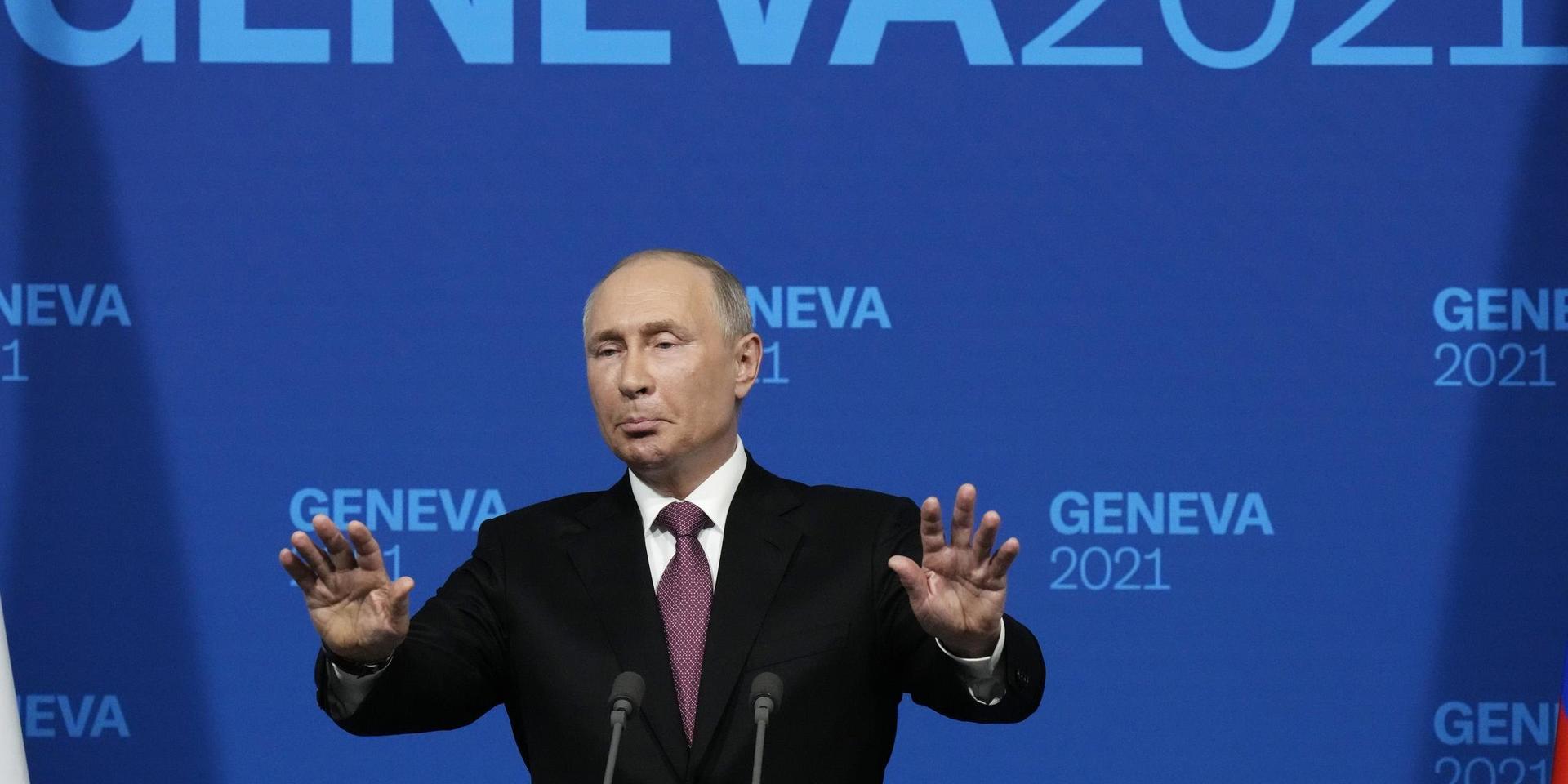 Rysslands president Putin på sin presskonferens.