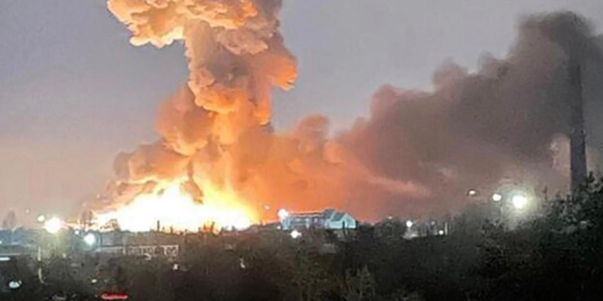 En större explosion i Ukrainas huvudstad Kiev på torsdagsmorgonen. 