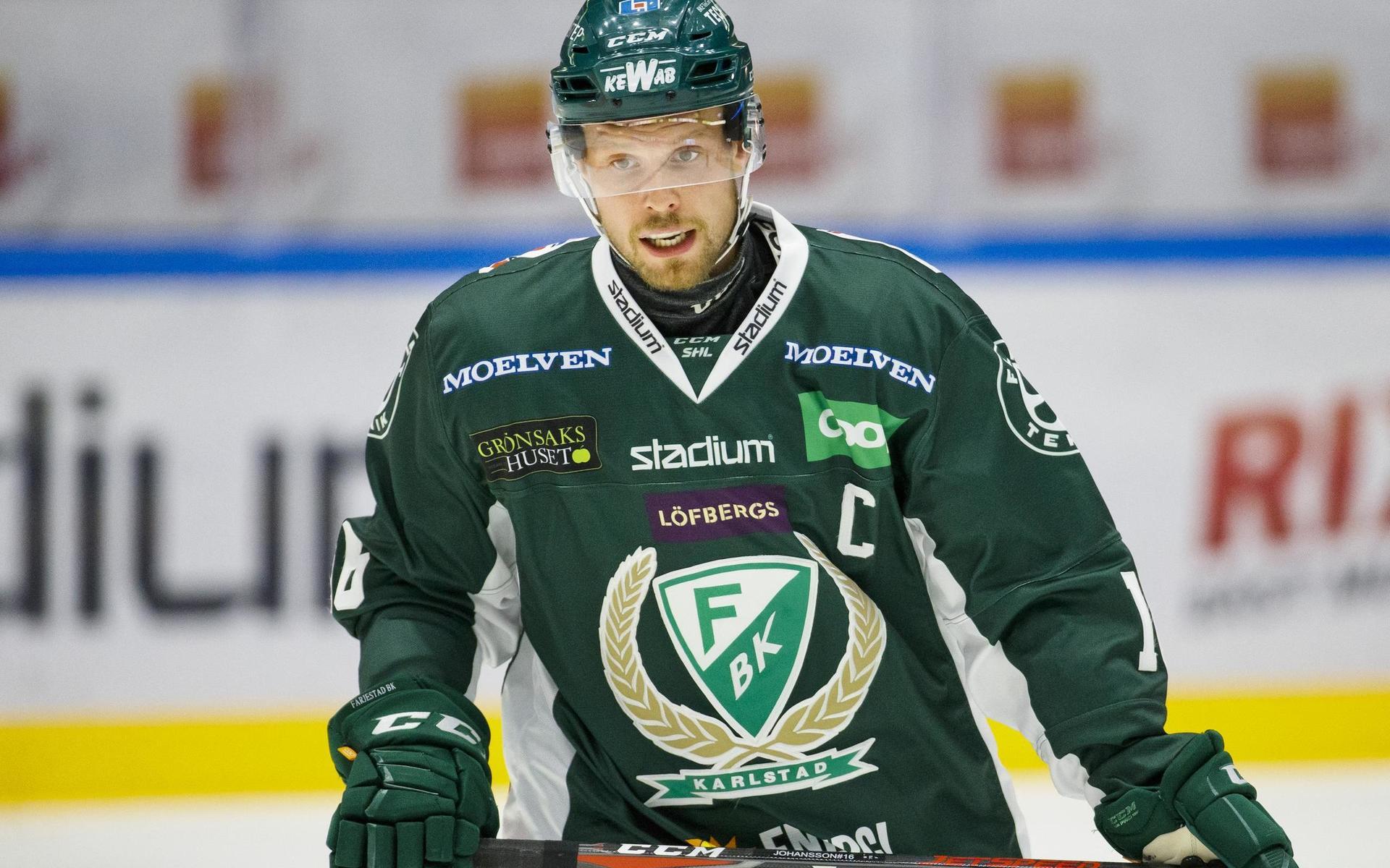 Färjestads Alexander Johansson under ishockeymatchen i SHL mellan Färjestad och Skellefteå 2018.