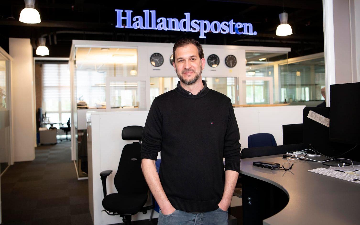 Herman Nikolic, chefredaktör för Hallandsposten, gläds över att upplagan ökar för tredje året i följd.