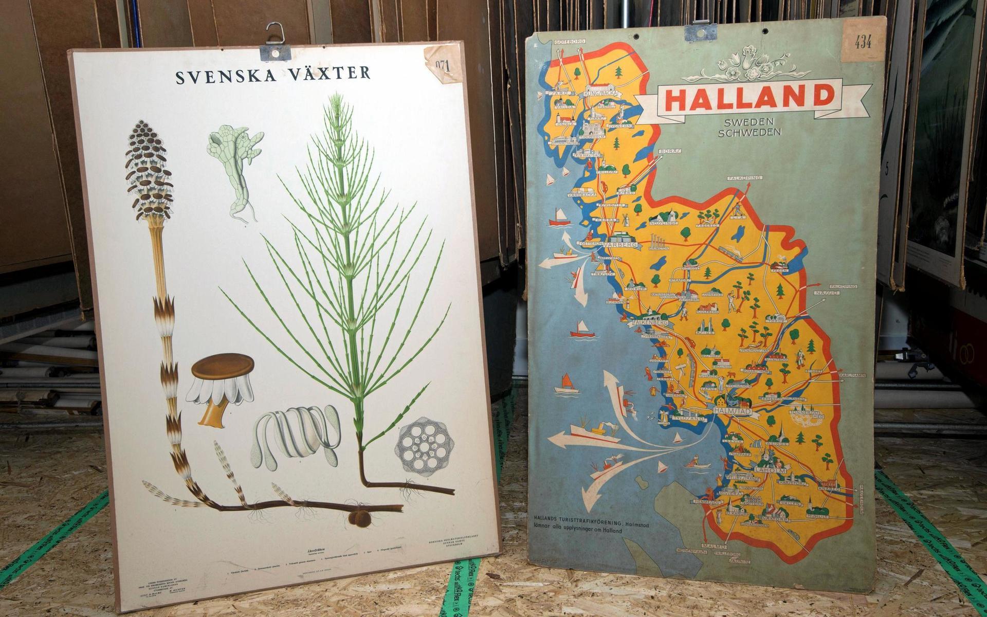 Genom en liten text i hörnet går det att se att kartan över Halland är från 1934.