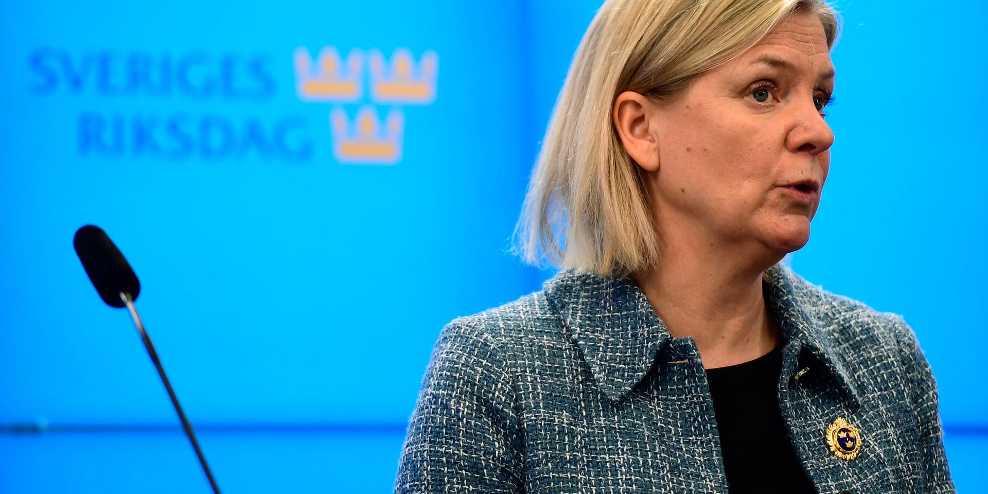 Svänger? Statsminister Magdalena Andersson (S) fick frågan i veckan uteslöt hon inte ett framtida Nato-medlemskap. 
