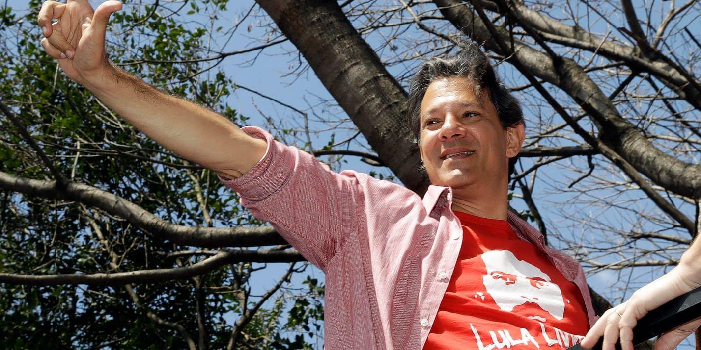 Arbetarpartiets kandidat Fernando Haddad har medvind i den brasilianska presidentvalskampanjen.