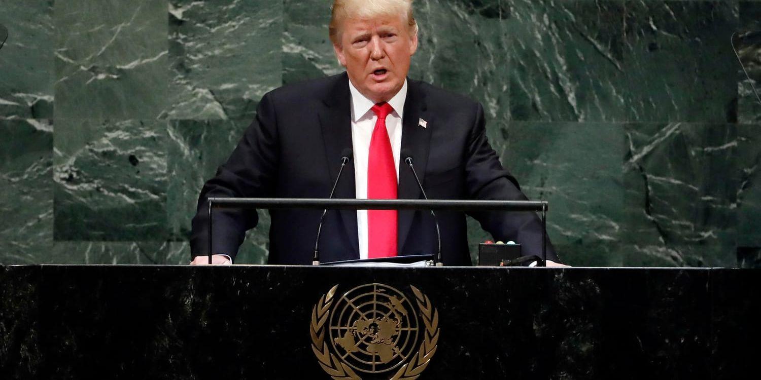 USA:s president Donald Trump i FN:s generalförsamling.
