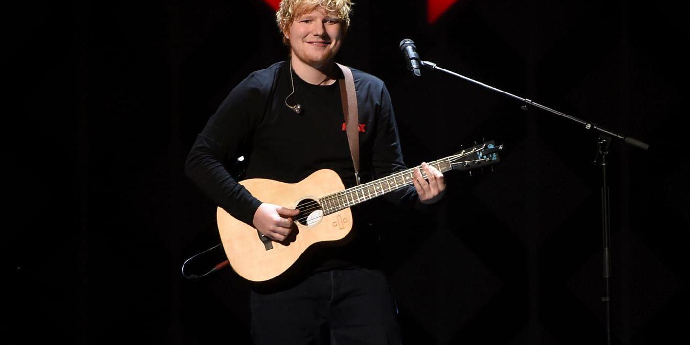 Ed Sheeran vid ett uppträdande i New York. Under veckan är han på besök i Sverige. Arkivbild.