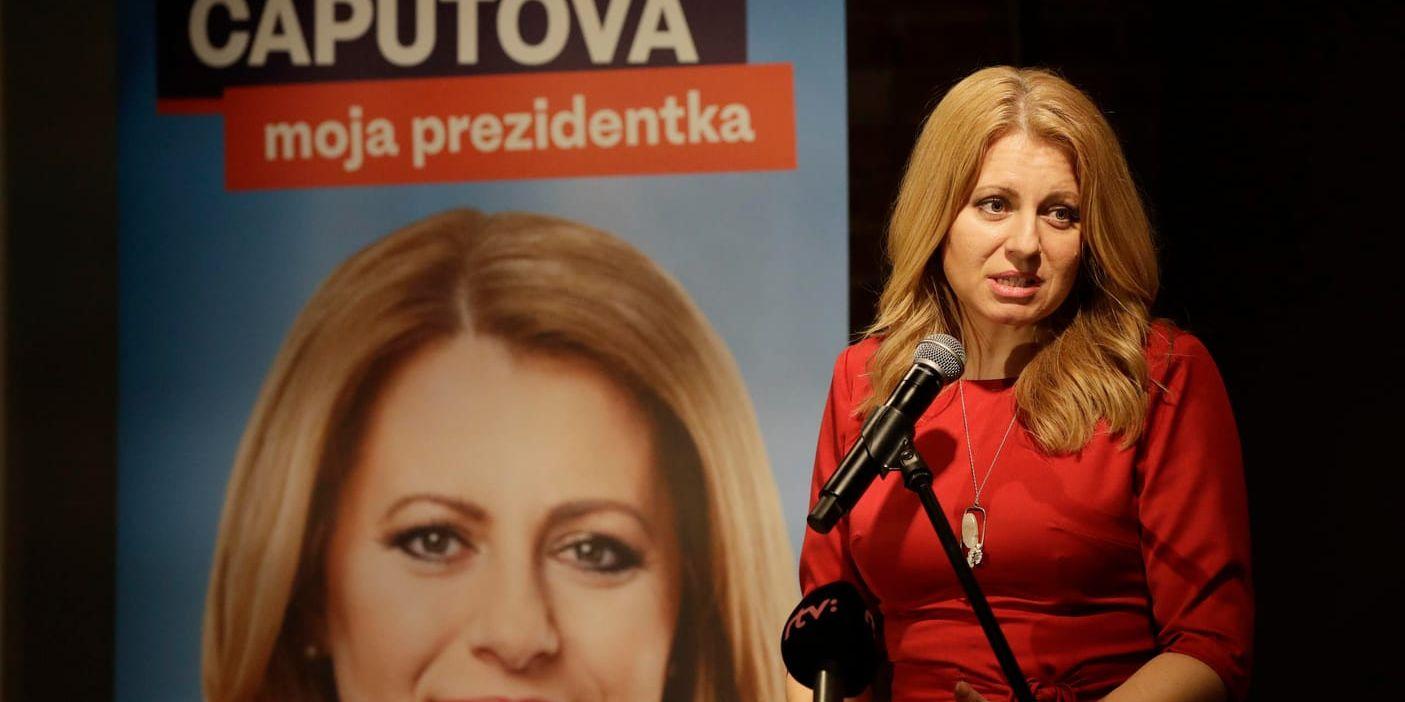 Den slovakiska presidentkandidaten Zuzana Caputova ligger bra till inför den andra valomgången den 30 mars.