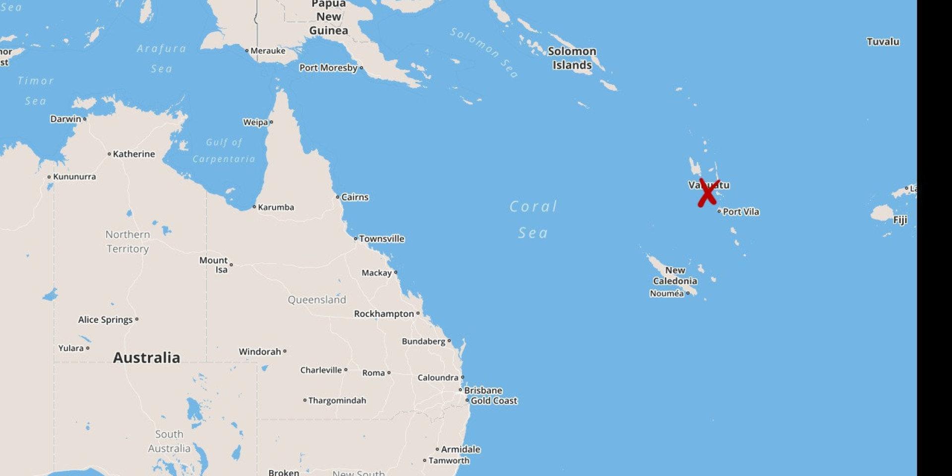 Orkanen Harold har nått Vanuatu i Stila havet.