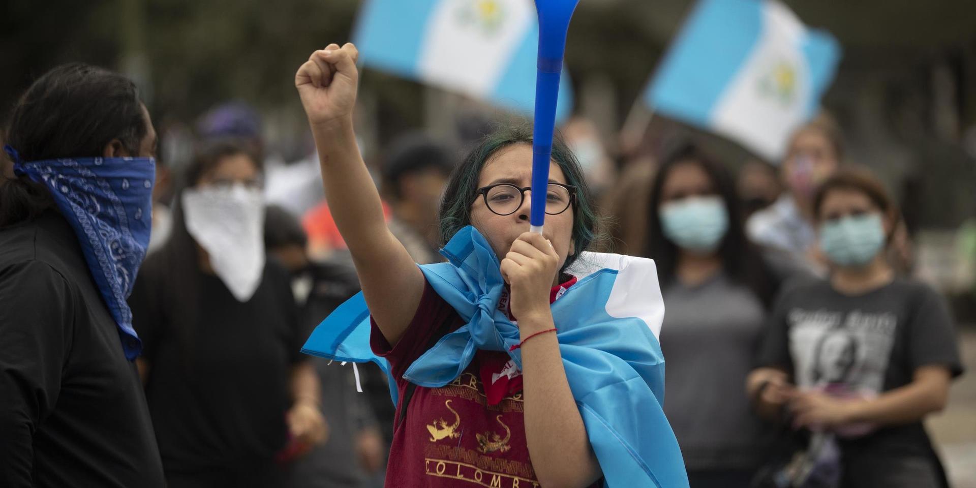 Demonstrationer mot regeringens föreslagna budget i Guatemala City i helgen.