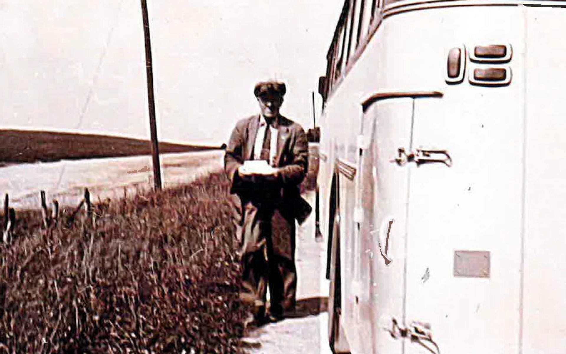 John Andersson var den av bröderna som oftast körde linjebussen till Halmstad.