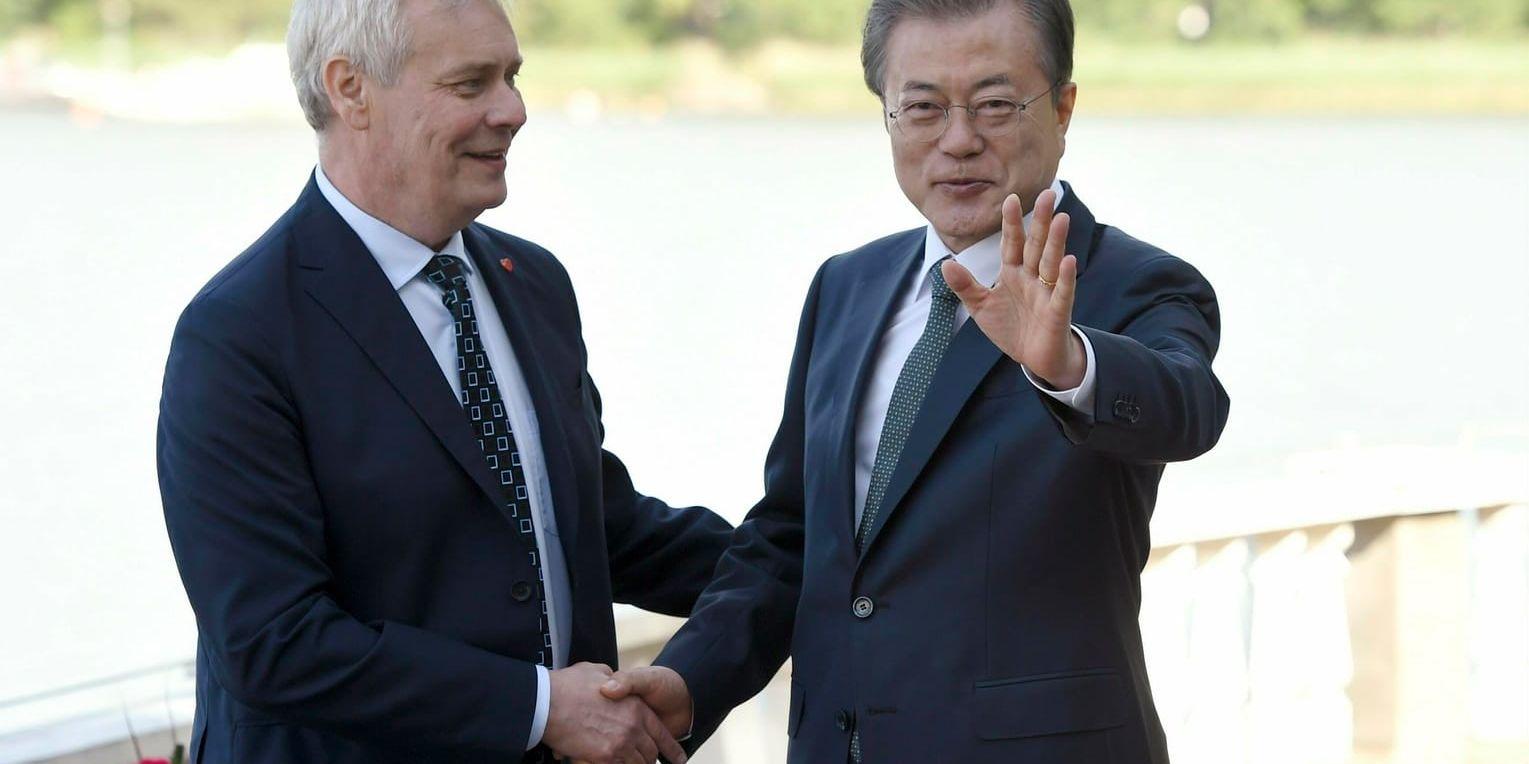 Sydkoreas president Moon Jae-In träffar Finlands premiärminister Antti Rinne i Helsingfors innan han reser vidare till bland annat Stockholm.