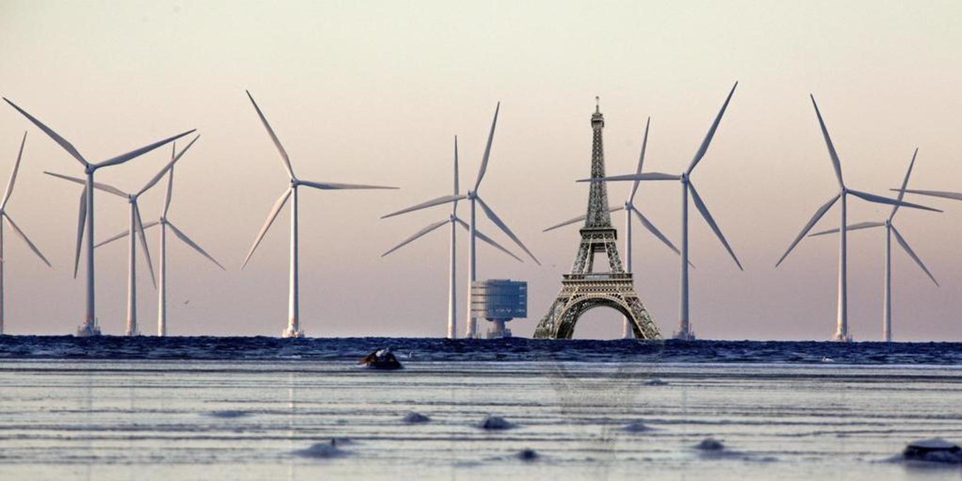 Det är det här bildmontaget av framtidens havsbaserade vindkraft som skrämmer insändarskribenten.