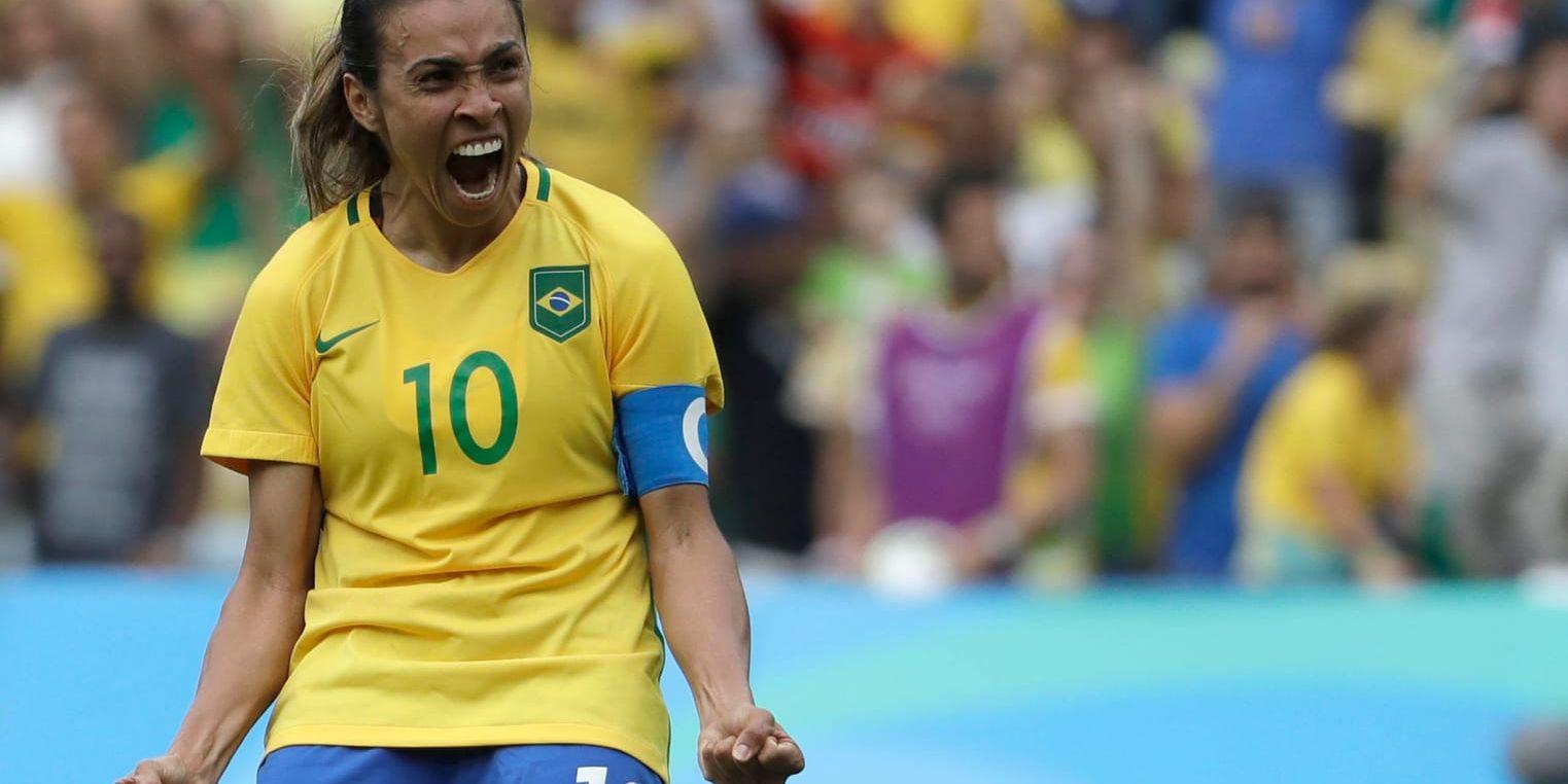 Kan superstjärnan Marta leda Brasilien till VM-framgångar? Arkivbild.