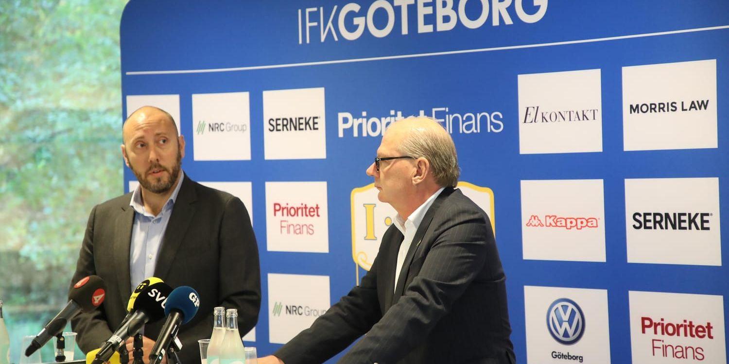 IFK Göteborgs klubbdirektör Max Markusson och ordförande Mats Engström. Arkivbild.