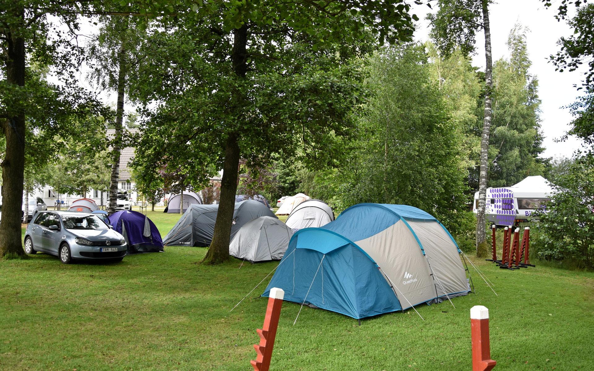 Många av festivalens besökare bor på den tillhörande campingen. 