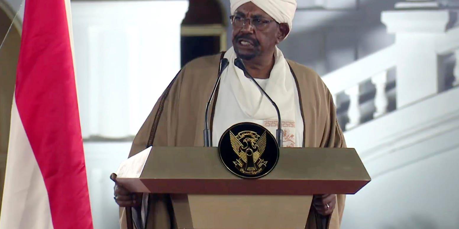 Sudans tidigare ledare Omar al-Bashir under ett framträdande i februari i år.