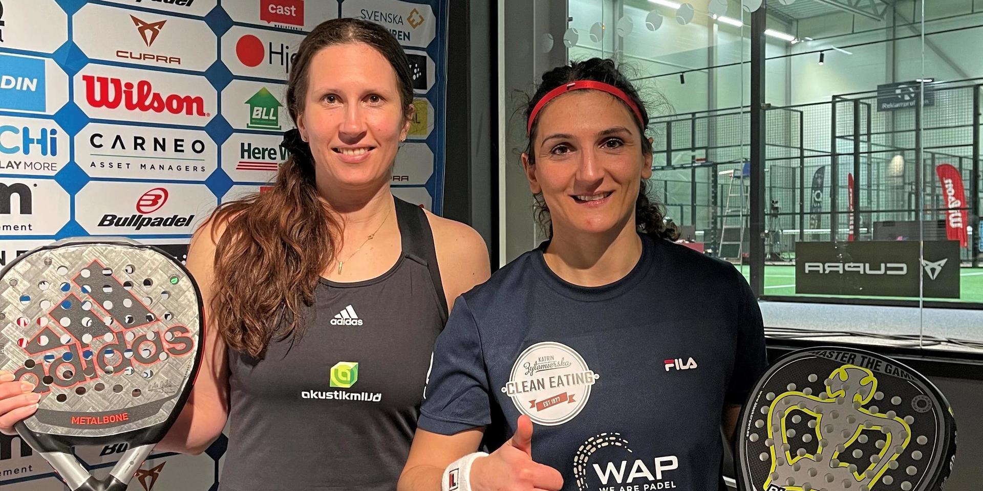 Sofia Arvidsson (till vänster) och Baharak Soleymani inledde 2021 på bästa sätt genom att vinna Swedish Padel Tour-premiären i Örebro, som var deras comeback efter ett längre tävlingsuppehåll.