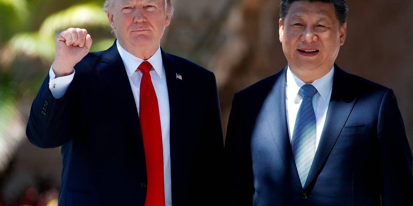 President Donald Trump och Kinas president Xi Jinping vid Xis besök i USA i april.