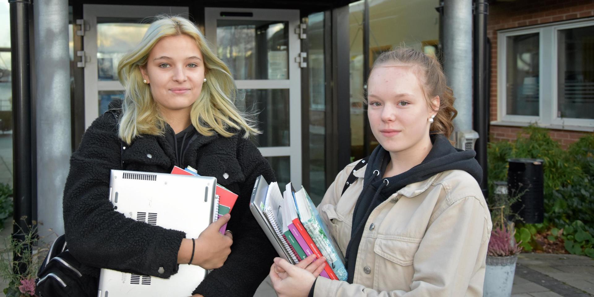 Tindra Tältmark och Ida Elofsson, är elever på Osbecksgymnaiset och tror att fjärrundervisningen kommer göra det svårare att studera, samtidigt som de förstår anledningen.