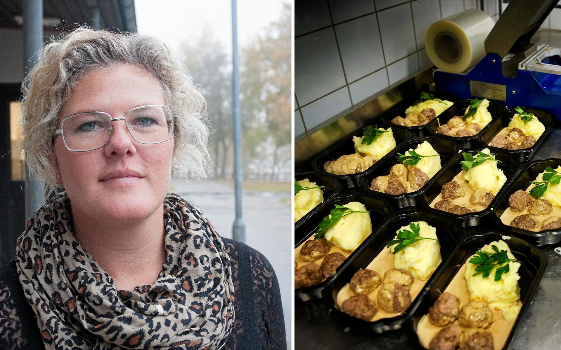 Lisa Larsson, verksamhetschef måltidsservice på Halmstads kommun, berättar att omkring en tredjedel av de beställda matlådorna aldrig blir upphämtade. En del av innehållet måste då slängas.