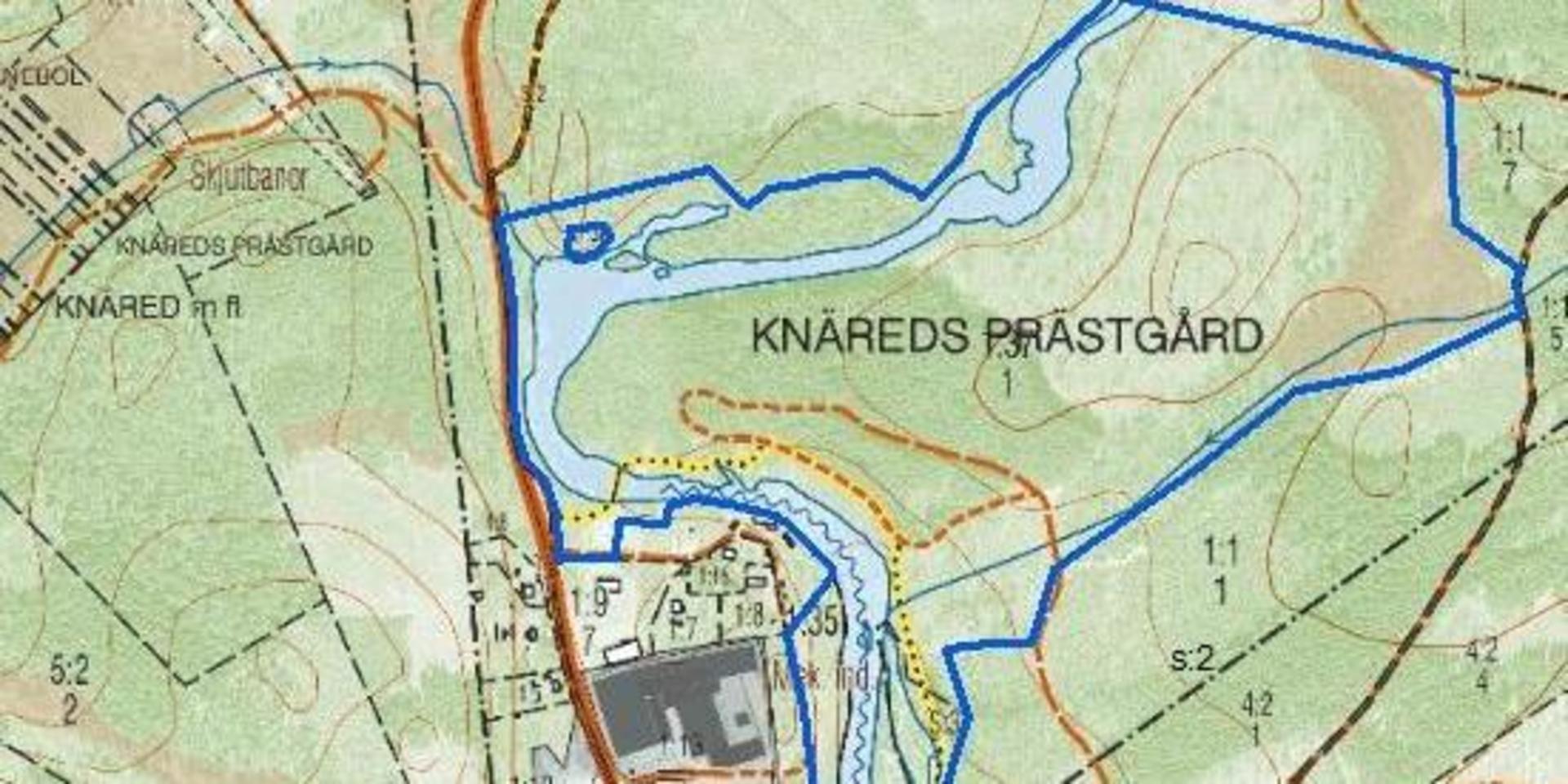 Området som avgränsas av en helblå linje kan bli naturreservatet Prästaskogen. 