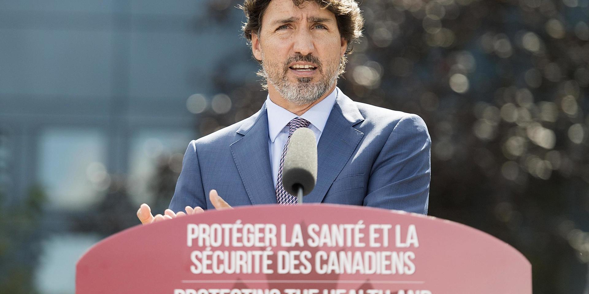 Kanada premiärminister Justin Trudeau lanserar ett ambitiöst politiskt program för att bekämpa coronakrisen. Arkivbild. 