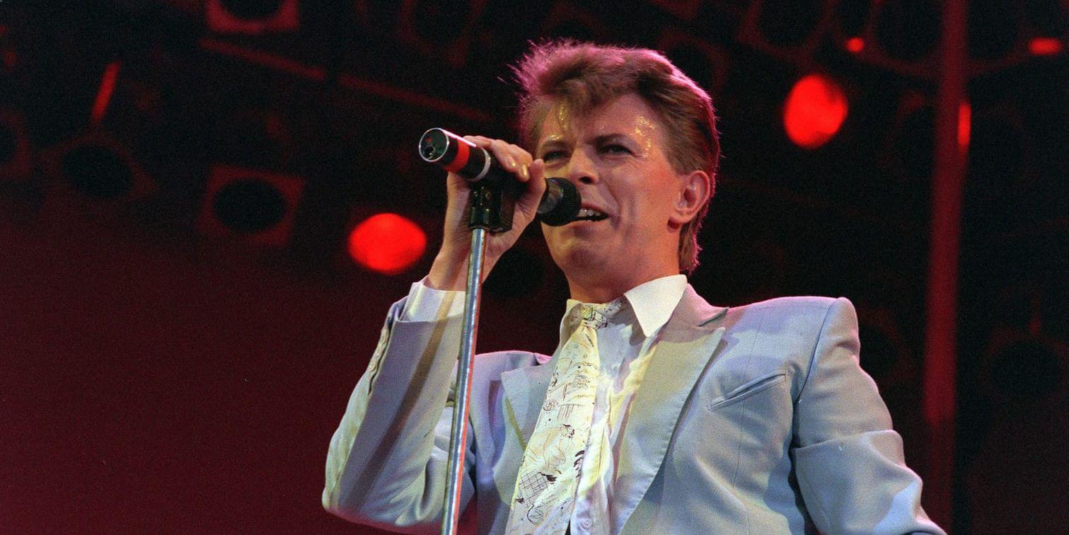 David Bowie på Wembley 1985. Arkivbild.