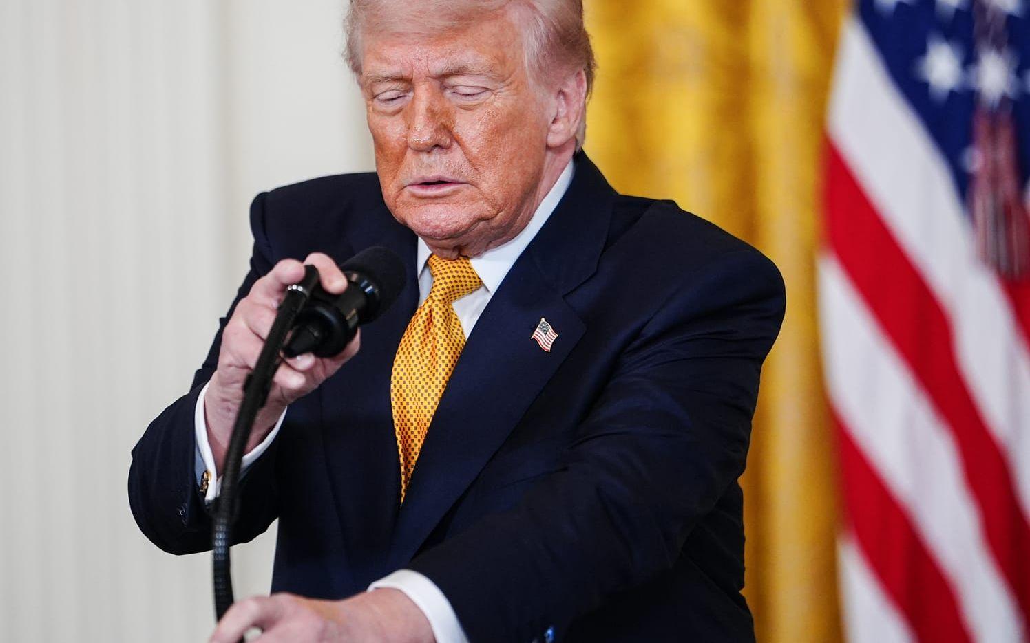 USA:s president Donald Trump i Vita huset på onsdagen.